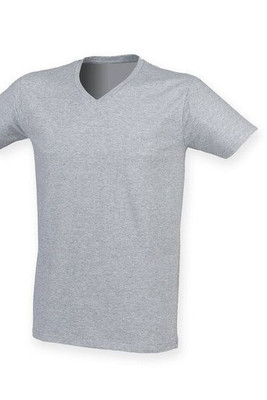 Skinnifit SF122 - V-ringad T-shirt med stretch för herrar
