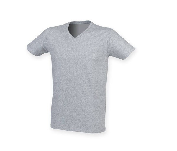 Skinnifit SF122 - Men's stretch cotton v-neck T-shirt