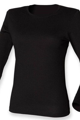 Skinnifit SK124 - T-shirt da donna elasticizzata a maniche lunghe