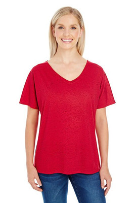 Threadfast 203FV - Ladies Triblend Fleck Short-Sleeve V-Neck T-Shirt