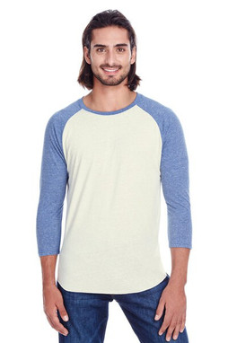 Threadfast 302G - T-Shirt Raglan unisexe Triblend à manches 3/4