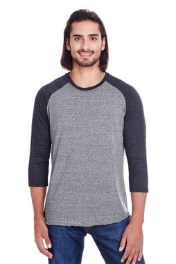 Threadfast 302G - T-Shirt Raglan unisexe Triblend à manches 3/4