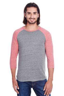 Threadfast 302G - T-Shirt Raglan unisexe Triblend à manches 3/4