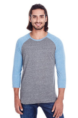 Threadfast 302G - T-Shirt Raglan unisexe Triblend à manches 3/4
