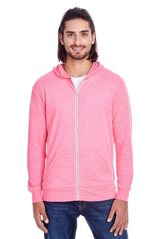 Threadfast 302Z - Unisex Triblend Full-Zip Light Hoodie