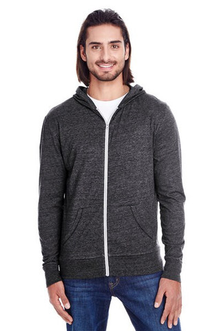 Threadfast 302Z - Unisex Triblend Full-Zip Light Hoodie