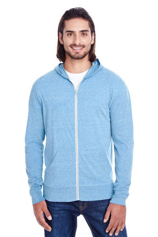 Threadfast 302Z - Unisex Triblend Full-Zip Light Hoodie