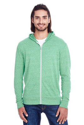 Threadfast 302Z - Unisex Triblend Full-Zip Light Hoodie