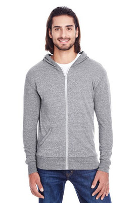 Threadfast 302Z - Unisex Triblend Full-Zip Light Hoodie