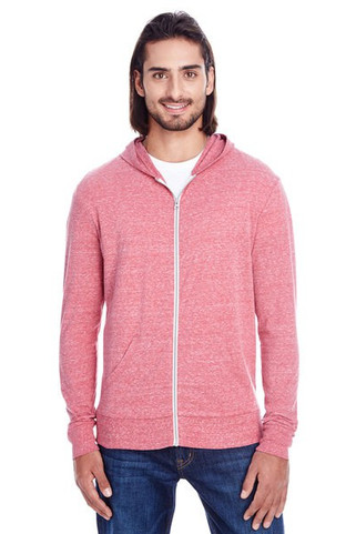 Threadfast 302Z - Unisex Triblend Full-Zip Light Hoodie