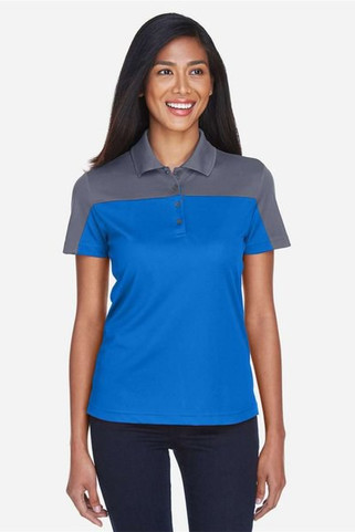 Core365 CE101W - Ladies Balance Colorblock Performance Piqué Polo