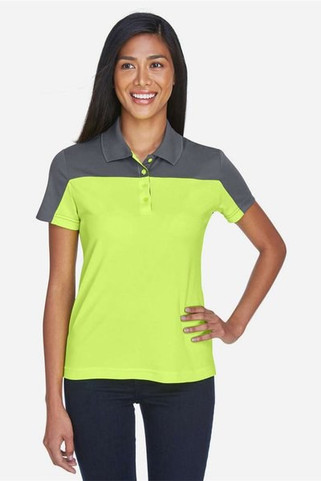 Core365 CE101W - Ladies Balance Colorblock Performance Piqué Polo