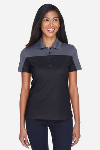 Core365 CE101W - Ladies Balance Colorblock Performance Piqué Polo