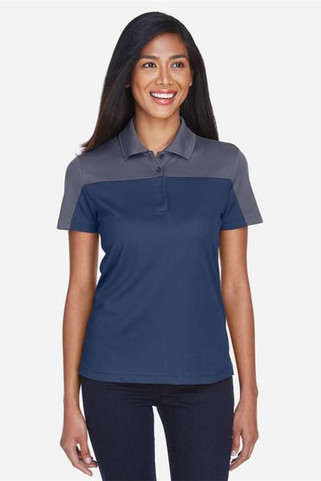 Core 365 CE101W - Polo piqué Performance Balance Color Block pour femme