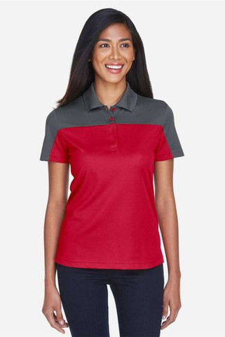 Core365 CE101W - Ladies Balance Colorblock Performance Piqué Polo