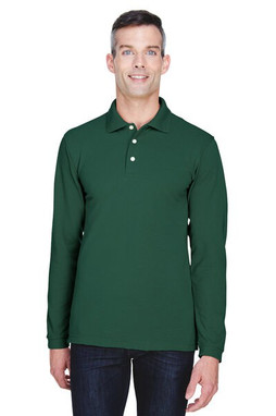 Harriton M265L - Polo à manches longues Easy Blend 5.6 Oz.