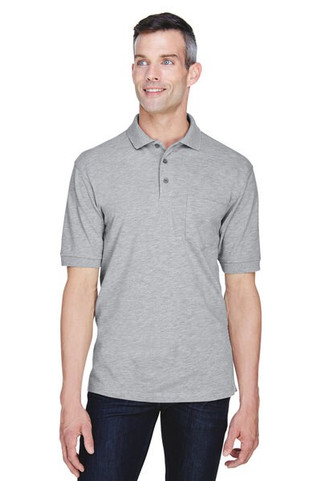 Harriton M265P - 5.6 oz. Easy Blend Polo with Pocket