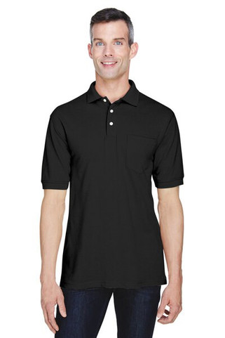 Harriton M265P - 5.6 oz. Easy Blend Polo with Pocket