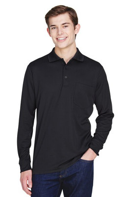 Core365 88192P - Polo de Manga Larga con Bolsillo y Protección UV