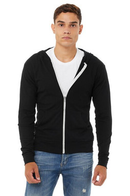 Bella+Canvas 3939 - Triblend Unisex Lightweight Hooded Full-Zip T-Shirt