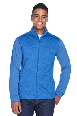 Devon & Jones DG796 - Men's Newbury Colorblock Mélange Fleece Full-Zip