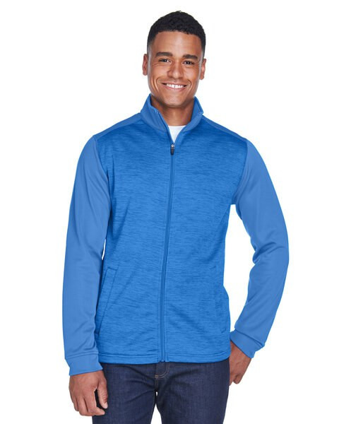 Devon & Jones DG796 - Men's Newbury Colorblock Mélange Fleece Full-Zip