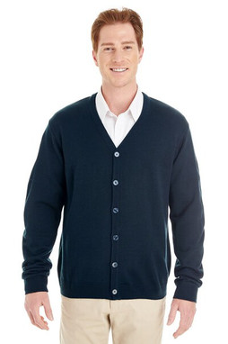 Harriton M425 - Hommes - Pile Bloc - Cardigan à boutons et col en V