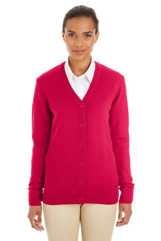 Harriton M425W - Ladies Pilbloc V-Neck Button Cardigan Sweater