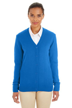 Harriton M425W - Cardigan Pile Bloc à col V et boutons pour femme