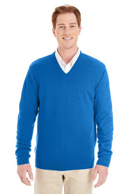 Harriton M420 - Chandail col en V Pile Bloc pour homme