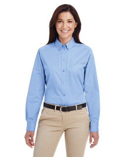 Harriton M581W - Chemise Femme en Coton avec Teflon et Manches Longues