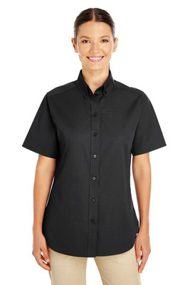 Harriton M582W - Chemise Femme Manches Courtes en Coton avec Teflon
