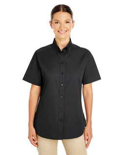 Harriton M582W - Chemise Femme Manches Courtes en Coton avec Teflon
