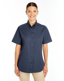 Harriton M582W - Chemise Femme Manches Courtes en Coton avec Teflon