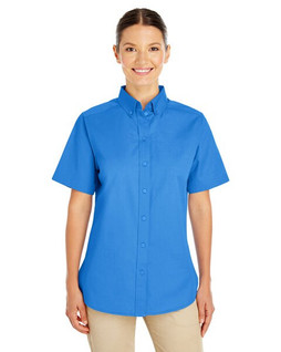 Harriton M582W - Chemise Femme Manches Courtes en Coton avec Teflon