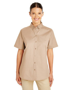 Harriton M582W - Chemise Femme Manches Courtes en Coton avec Teflon