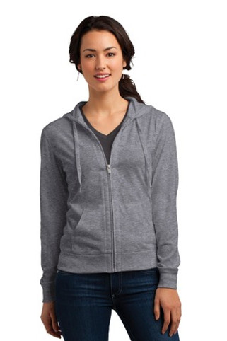 District DT2100 - District® Juniors Jersey Full-Zip Hoodie
