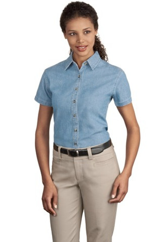 Port & Company LSP11 - Ladies Short Sleeve Value Denim Shirt