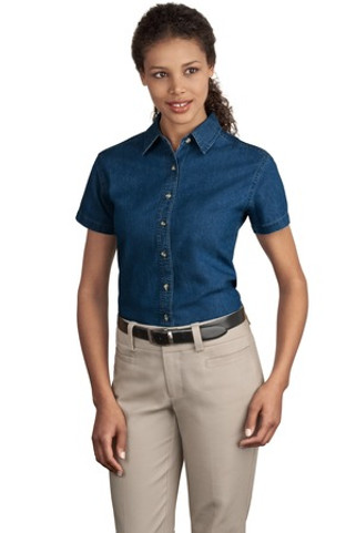 Port & Company LSP11 - Ladies Short Sleeve Value Denim Shirt