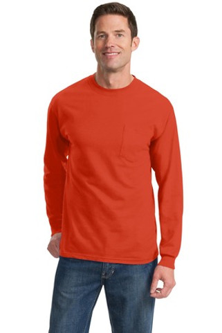 Port & Company PC61LSPT - Tall Long Sleeve Essential Pocket Tee