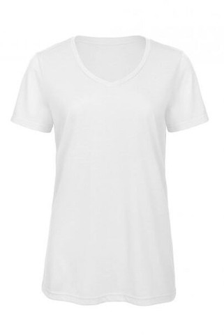 B&C BC058 - Tricou v-neck pentru femei din amestec tri-blend