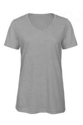 B&C BC058 - T-shirt da donna con scollo a v in tri-blend