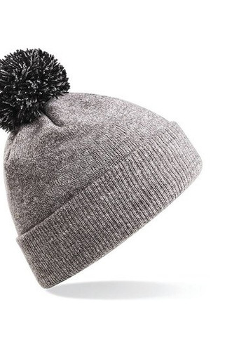 Beechfield BF450 - Trendy Beanie met Tweekleurige Pompom