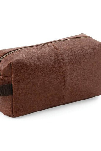 Quadra QD879 - Elegante Vintage Kulturbeutel mit Pinstripe-Futter