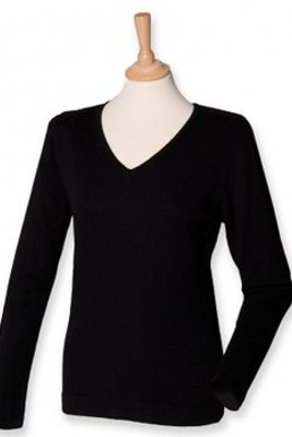 Henbury H721 - Ladies Lightweight Cotton Acrylic V Neck Sweater