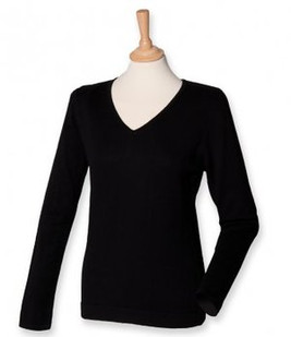 Henbury H721 - Ladies Lightweight Cotton Acrylic V Neck Sweater