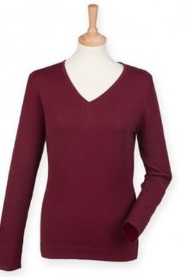 Henbury H721 - Ladies Lightweight Cotton Acrylic V Neck Sweater
