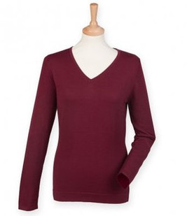 Henbury H721 - Ladies Lightweight Cotton Acrylic V Neck Sweater