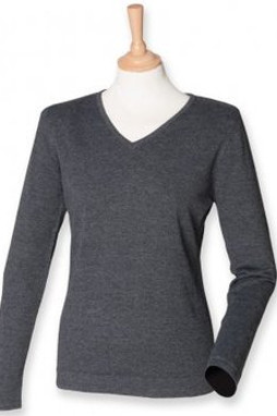 Henbury H721 - Ladies Lightweight Cotton Acrylic V Neck Sweater