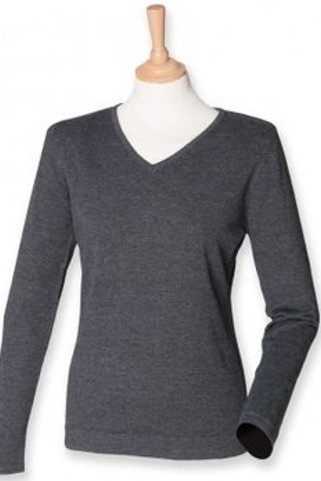 Henbury H721 - Ladies Lightweight Cotton Acrylic V Neck Sweater